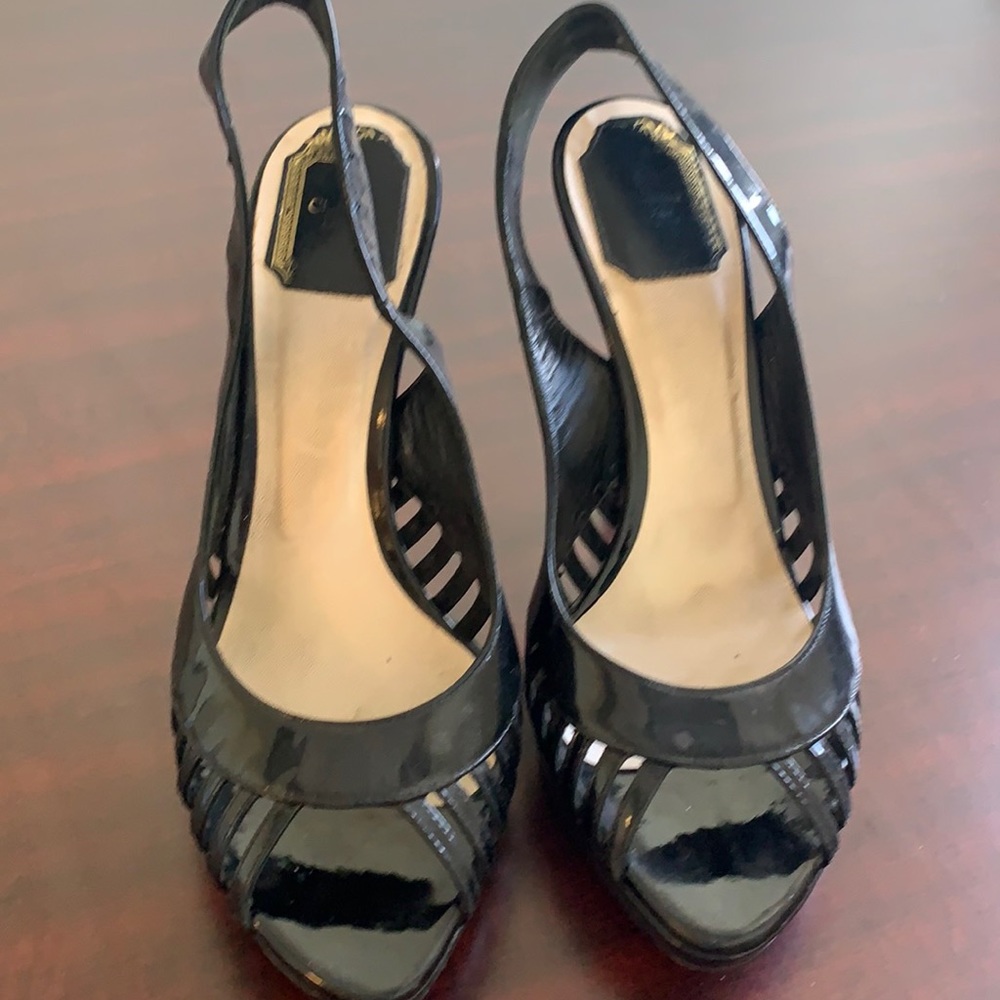 Christian Dior black patent leather heels